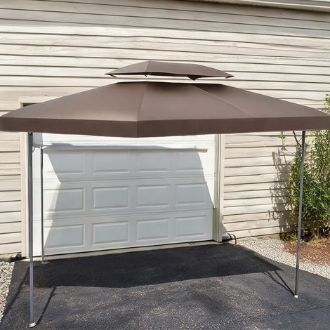 Tonnelle de jardin marrone en poliestere 300 x 400 x 0,1 cm (1/5)