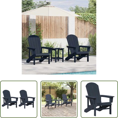 Gartenmöbel - Gartenstuhl 2 pcs Marineblau 82 x 74 x 92 cm Polyethylen (1/5)