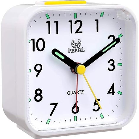Réveil Analogique Silencieux De Voyage, Petit Sans Tic-Tac, Avec Lumineux Snooze (Noir)