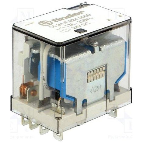 RELAIS FINDER 24Vdc 4Cts Druckknopf Test 12A/250Vac 56349024.0040