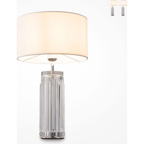 Lampada Da Tavolo Moderno Muse Metallo Cromo Paralume Tessuto 1 Luce E27 60W (1/5)