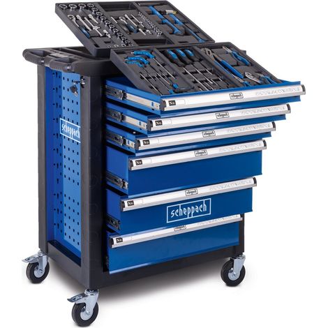 Carrello Utensili 6 Cassetti Ruote Portata 200kg Scheppach tw1150