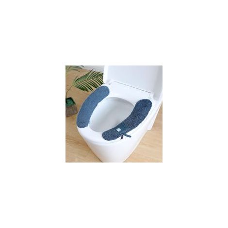 Bleu Housse de siège de toilette épaisse et chaude Antibactérienne Chaude Doux Pour salle de bain Lavable Pour la famille, l'hôtel (1/4)