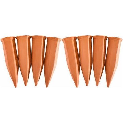 Cne d’arrosage, Terre Cuite, Lot de 8, pour Bouteilles Pet d’1,5 l, jardinières et Plantes en Pot, Terracotta (1/5)