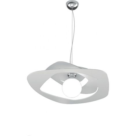 Lampadario moderno top light warped 1157 s50 e27 led metallo sospensione, finitura metallo bianco (1/5)