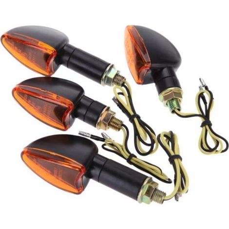 4pcs 12V Moto Velo Ampoule Ambre Avant et Arriere Clignotant Voyant, modele: 29 (1/5)