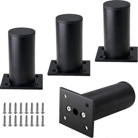 Trois pieds de meubles réglables en alliage d'aluminium, pieds de support ronds en métal pour canapé, pieds réglables pour meubles de cuisine, table, armoire, étagère et autres meubles. (1/5)