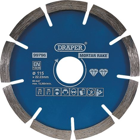 Draper Mortar Raking Diamond Blade, 115mm Diameter (Model 99796) (1/5)