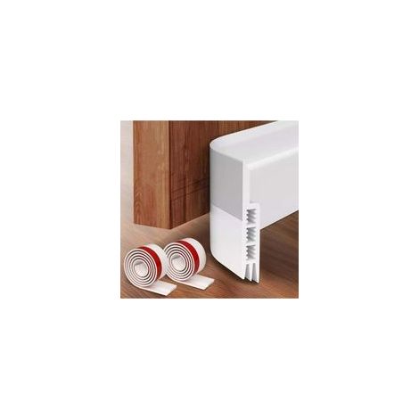 Joint anti-poussière pour porte extérieure, cache-poussière pour porte, joint de fenêtre, butée de porte autocollante en silicone, bloque le bruit et les insectes (2 m, blanc) (1/3)