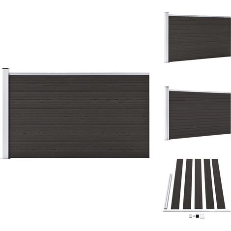Zaunfelder - Living Zaunelement WPC 175x105 cm Schwarz (1/5)
