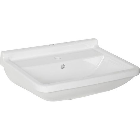 Vasque Duravit Starck 3 en ceramique, avec trop-plein 600 mm, blanc lxhP: 600x190x450 mm