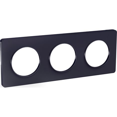 Schneider Electric – Plaque Schneider Odace Touch 3 postes – Thermoplastique ABS anti-UV – Pose horizontale ou verticale – Couleur anthracite