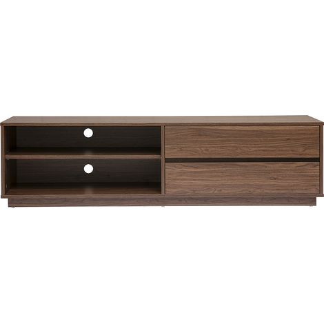 Mobile TV finitura legno scuro noce 2 cassetti L160 cm MADERO