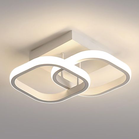 COMELY Modern LED Ceiling Light, Square Acrylic Ceiling Luminaire 19 cm Diameter for Bedroom, Living Room, Kitchen, Hallway - 19W - White - Neutral White Light 4500K