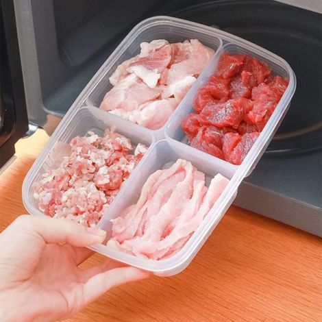 Boîte de Stockage PP Divisé – Boîte Hermétique Airtight pour Congélateur, Surion Gingembre Viande Frais (1/5)