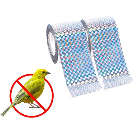 Lot de 2 rubans répulsifs pour oiseaux Pegon, 80 m x 4,8 cm – Réfléchissants double face – Anti-oiseaux. (1/5)