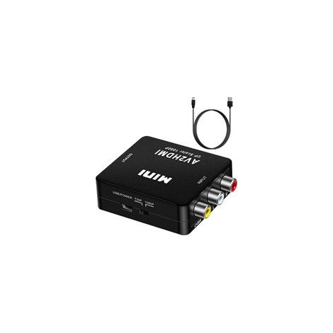 Adaptateur RCA vers HDMI, Mini AV RCA CVBS vers HDMI Vidéo Audio Convertisseurs, Support 720 1080P pour PC Xbox PS3 PS2 TV STB VHS DVD VCR Caméra (1/5)