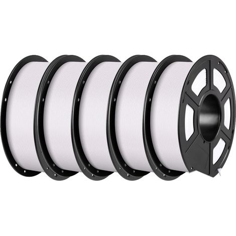 Filamento PLA, 5 kg, ecologico, bianco (1/2)