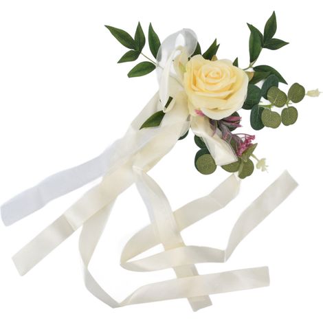 Décoration florale de style nordique pour chaises de mariage, accessoires de photographie et décoration de fête d'anniversaire (jaune)