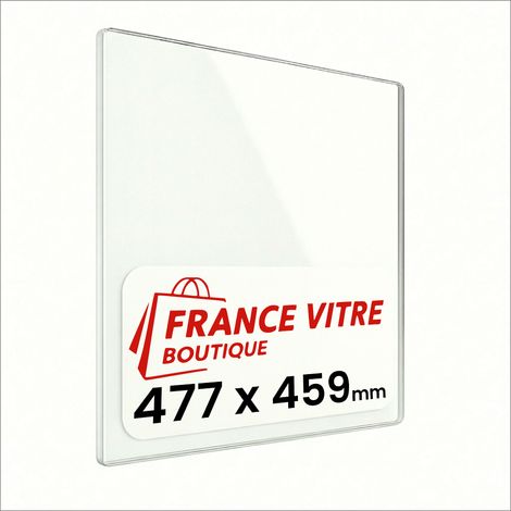 477 x 459 x 4 mm - Vitre de cheminée pour insert et poêle à bois - verre de rechange - France Vitre - jusqu'à 800°C - 459 x 477 x 4 mm (1/5)
