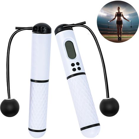 Corde à sauter lestée numérique sans fil, corde à sauter sans fil réglable pour l'entraînement physique à domicile pour femmes et hommes