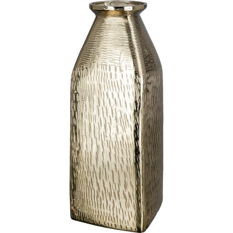 Vase Lola en Aluminium - Imperméable - Surface grossière - 30 x 11 cm - Doré (1/2)
