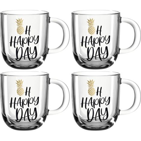 Lot de 4 tasses en verre 400 ml (1/5)