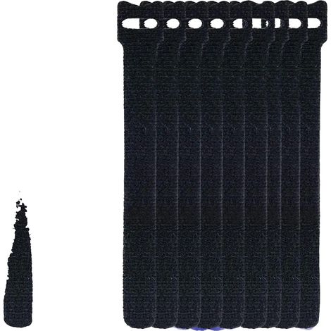 Bridas desmontables para cables, nailon resistente, multiusos, negras, 5 unidades (1/2)
