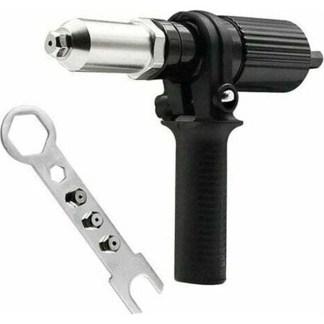 Adaptateur de pistolet à rivets électrique connecteur de tête de bloc outil professionnel perceuse à joint d'écrou riveteuse accessoire d'insertion de rivet pour perceuse visseuse sans fil (1/4)
