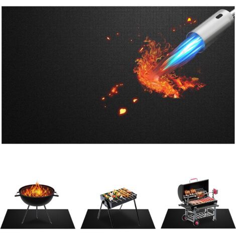 Tapis de barbecue pliable 3972 pouces, tapis ignifuge pour barbecue, résistance à haute température: 500 degrés (1/5)