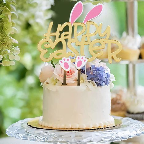 Décoration de gâteau de Pâques - Carte miroir à insérer dans le gâteau - Cadeau durable (1/4)