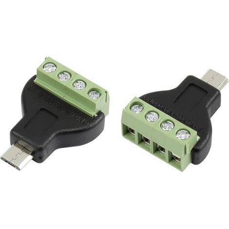 TRU COMPONENTS MN-USB4M Connettore a spina USB con connessione a vite Spina dritta Presa micro USB tipo B Contenuto: 1