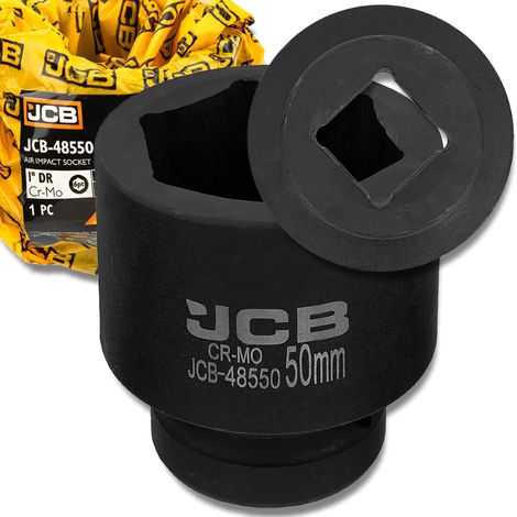 Bussola a impatto JCB da 1" 50 mm a 6 punte in acciaio Cr-Mo