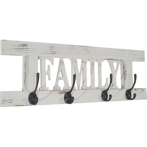 [JAMAIS UTILISÉ] Garde-robe murale Family, planche vestiaire, style shabby, vintage, 60x20cm, blanc