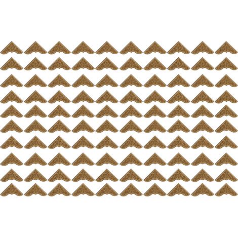 100 protège-coins métalliques pour album photo C080, couleur bronze antique, hauteur intérieure de 4 mm, protège-coins pour album photo à faire soi-même. (1/5)