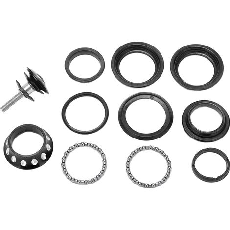Tropfenförmiger, farbiger Metalllager-Steuersatz mit konischer Lagerschale für Dead Fly Bicycles Mountainbikes, schwarz (1/5)