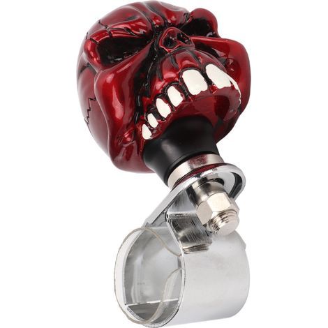 Volant Spinner Knob Crâne Forme Poignée Universelle pour Voitures Camions Tracteurs Bateaux Rouge (1/5)
