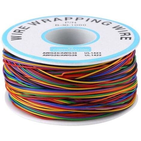 250m 30AWG Tinned Copper Insulated Electrical Cable P/NB-30-1000 8 Color Wire for Electronic Testing of Motherboards, Laptop LCD Screens