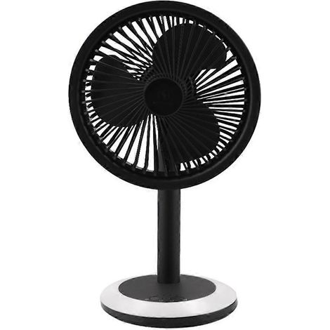 Ventilateur de table rechargeable par USB avec 7 LED, 3 vitesses et angle réglable pour la maison et la chambre.