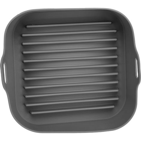 Panier carré multifonctionnel en silicone de rechange pour friteuse de 25 cm (10 pouces) - Gris