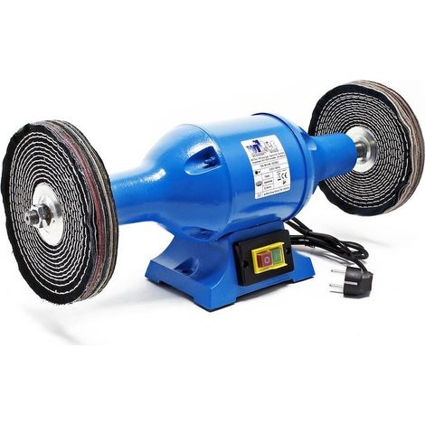 Polisseuse Machine à polir de 750W avec deux disques de polissage durs de Ø200mm x 25mm (1/5)