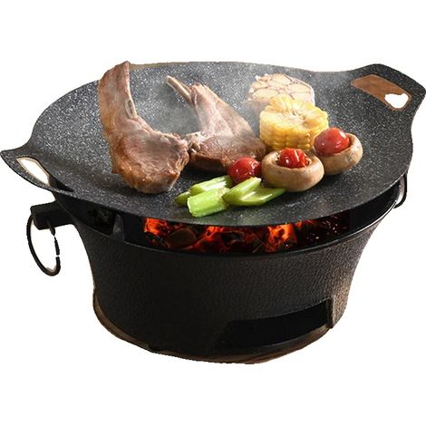 Réchaud à Charbon, 23 cm de Diamètre, 2,9 kg de Poids, Convient pour 2-3 Personnes, Construction en Fonte Durable, Design Compact (1/5)