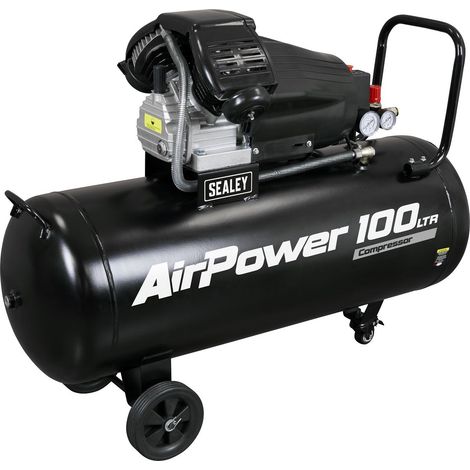 Sealey SAC10030VA 100L V-Twin Direct Drive Air Compressor 3hp (1/2)