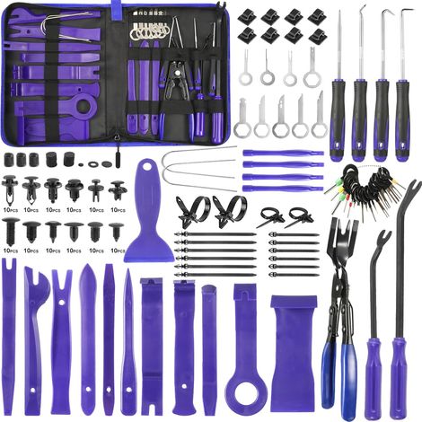342 Pièces Outils De DéMontage De Garnitures Trousse, Installation Garniture Intérieure Outils avec Rivet Clips Plastique pour Voiture Porte Panneau Tableau de Bord
