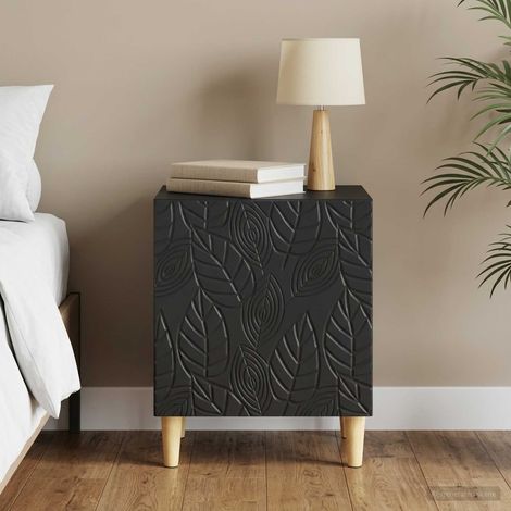 vidaXL Table de chevet Noir 43 x 34,5 x 50 cm Bois d'ingénierie (1/5)