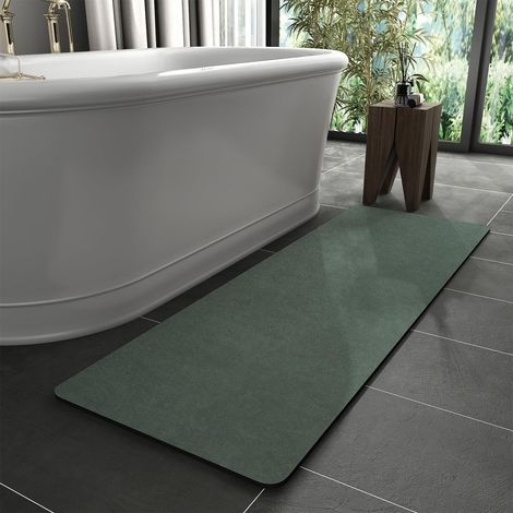 Tapis de bain antidérapant et lavable - 40 x 120 cm - Super absorbant - Doux - Pour douche, salle de bain, baignoire, WC (1/5)