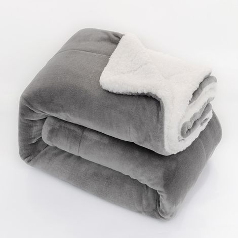 Couverture de canapé, couverture douillette, extra chaude, épaisse couverture Sherpa, petite couverture douce et moelleuse en polaire, pour canapé (1/5)