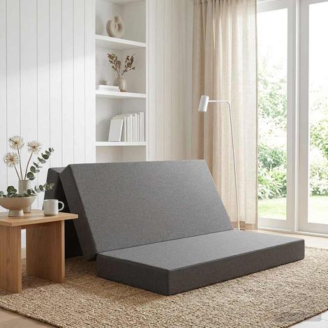 Sofá Cama Plegable 160 x 67 x 45 cm Gris Claro