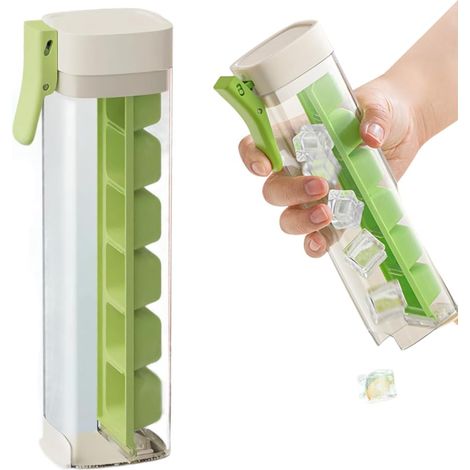 Vaschetta per cubetti di ghiaccio, facile da aprire con una sola mano, 6 cubetti di ghiaccio quadrati, facili da rimuovere, ideale per bevande, whisky, cocktail e succhi.