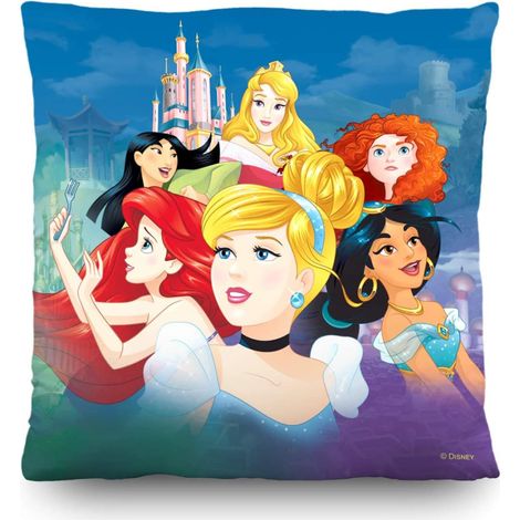 Coussin Château et Princesses 2 faces Disney 40x40 cm (1/3)